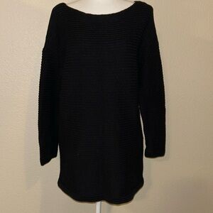 Calvin Klein Jeans sz M Knit Black Sweater Long Sleeves Long Sweater Tunic